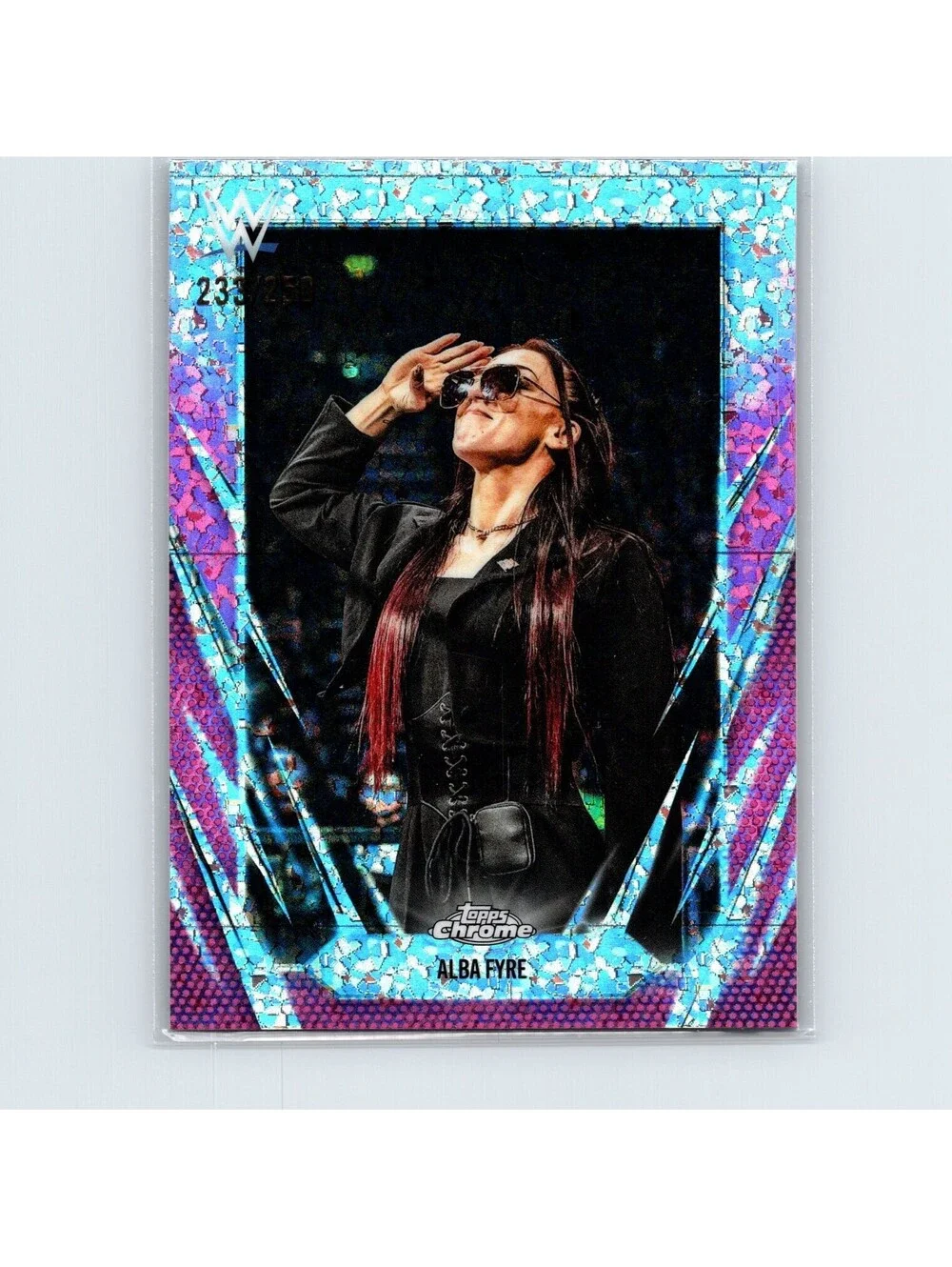2026 Topps Chrome WWE Alba Fyre #184 Pink Mini-Diamonds Refractor #/250